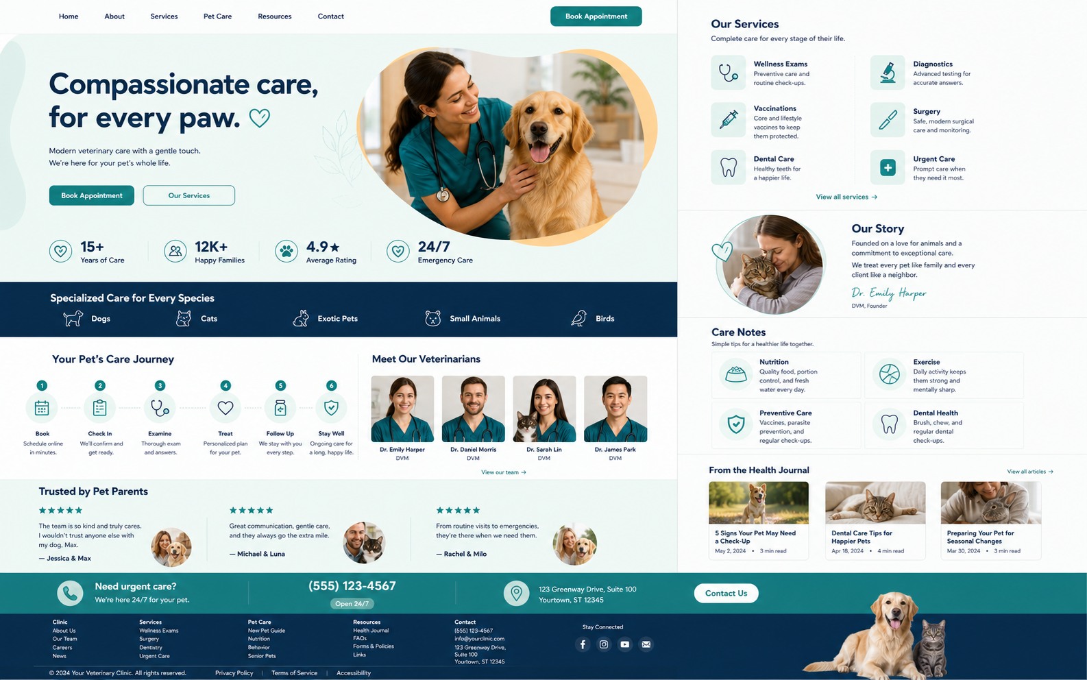 پیش‌نمایش قالب Medical Vet 01