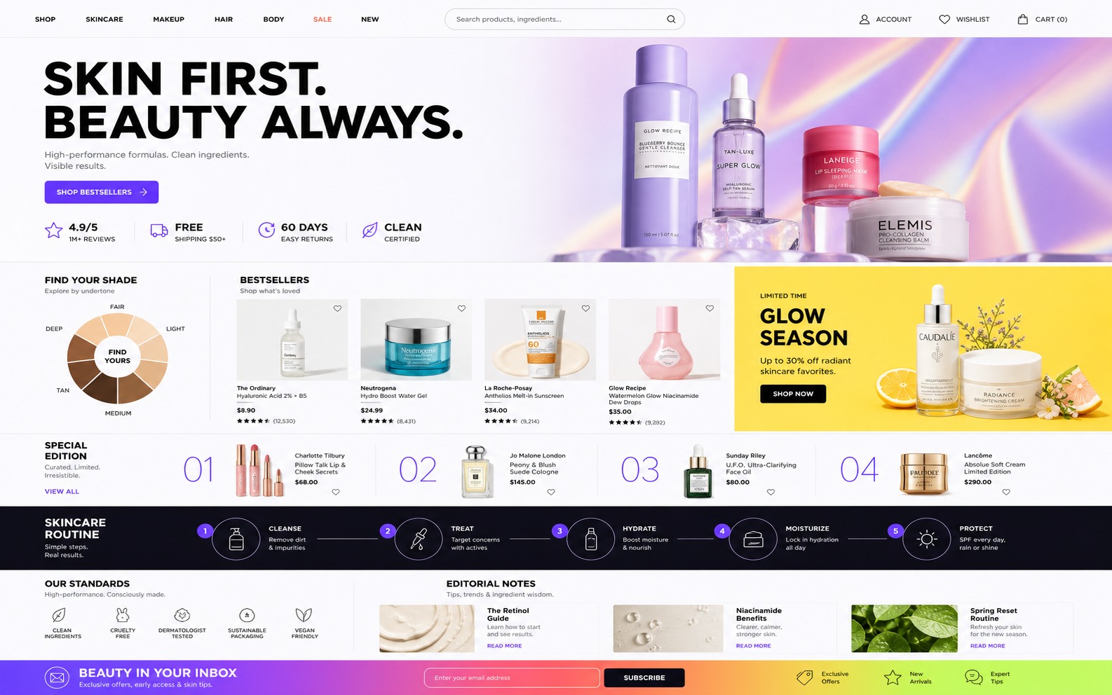 پیش‌نمایش قالب Onlineshop Cosmetics 01