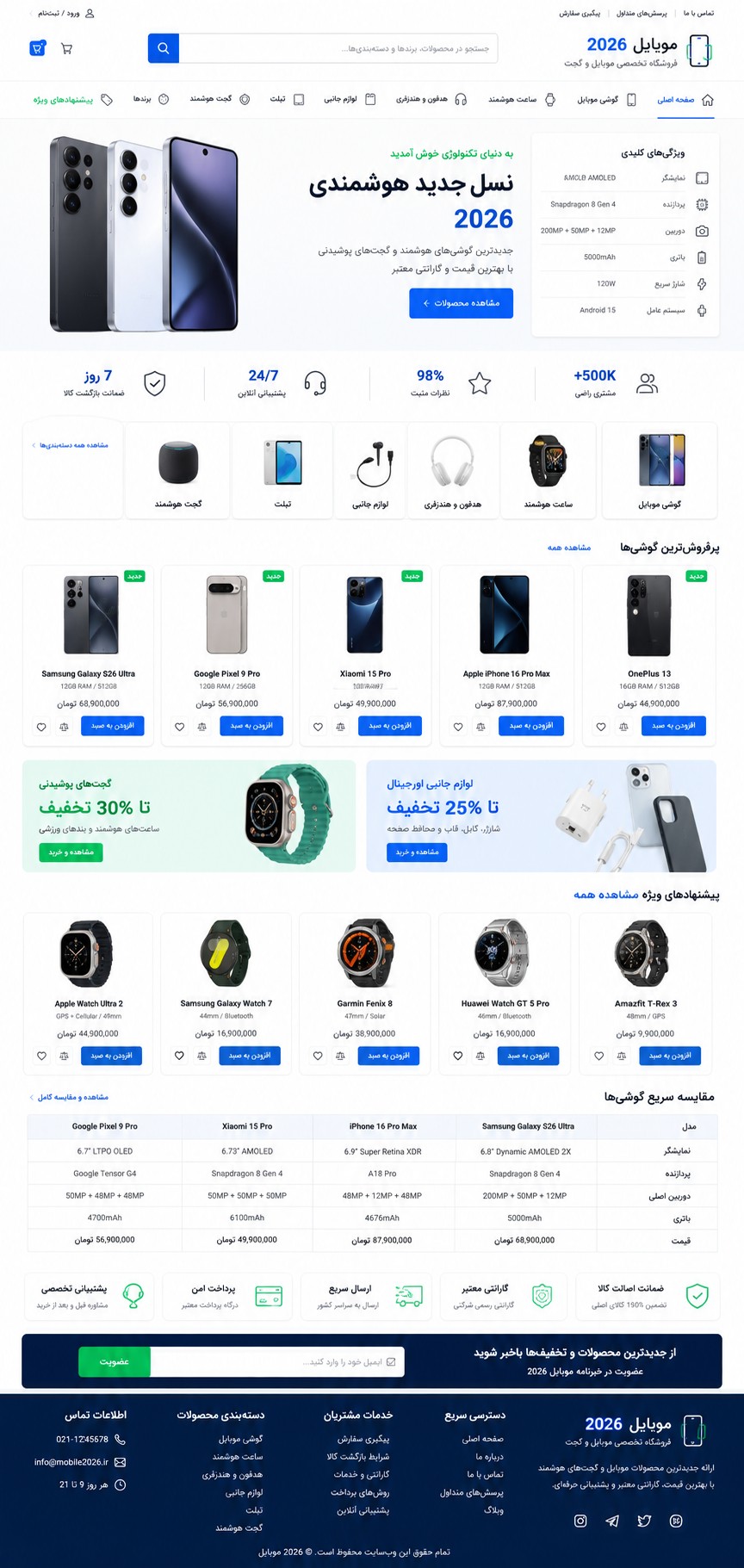 پیش‌نمایش قالب Onlineshop Mobile 01