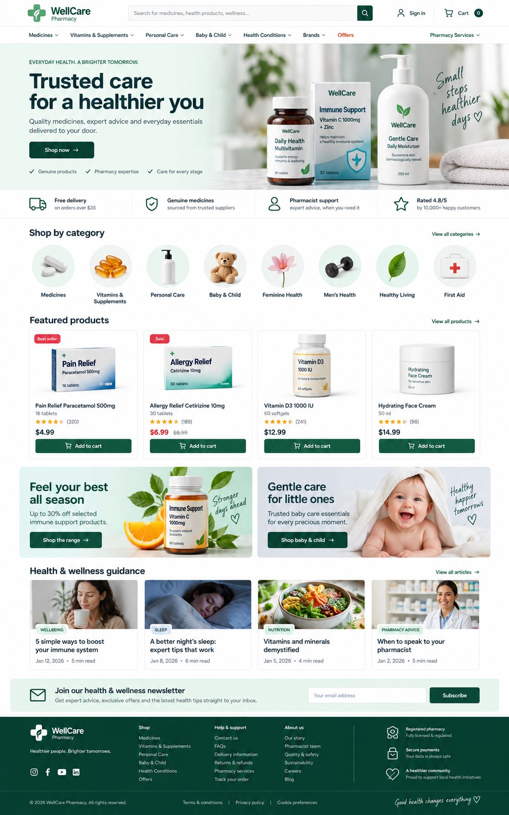 پیش‌نمایش قالب Onlineshop Pharmacy 01