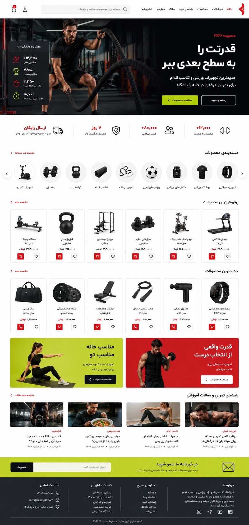پیش‌نمایش قالب Onlineshop Sports 01