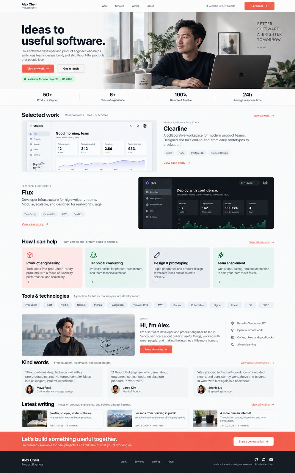 پیش‌نمایش قالب Portfolio Developer 02